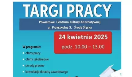 Zapraszamy na powiatowe Targi Pracy w Środzie Śląskiej