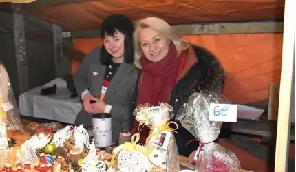 Przedstawiciele gminy Malczyce na jarmarku w Großharthau