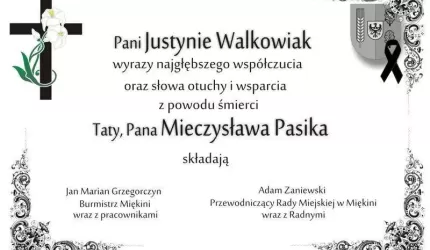 Kondolencje dla Pani Justyny Walkowiak