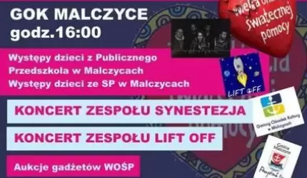 Co będzie się działo na Finale WOŚP w Malczycach?