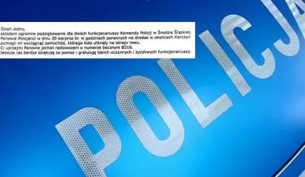 Mieszkanka powiatu średzkiego dziękuje policjantom