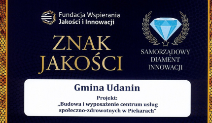 Gmina Udanin z prestiżowym wyróżnieniem
