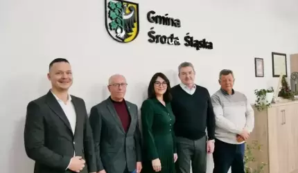 Mer Kamionki Buskiej i były burmistrz Środy Śląskiej z wizytą w Urzędzie Miejskim
