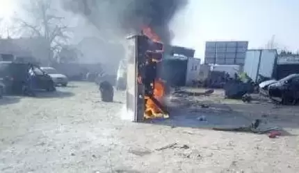 W Rakoszycach doszło do pożaru lawety