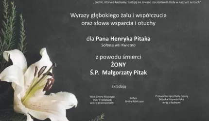 Kondolencje dla Pana Henryka Pitaka