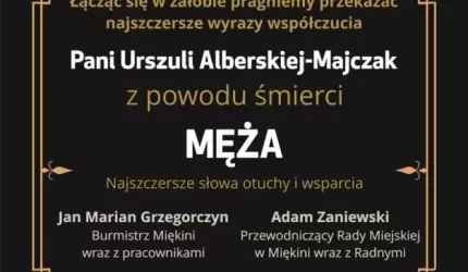 Kondolencje dla Pani Urszuli Alberskiej-Majczak