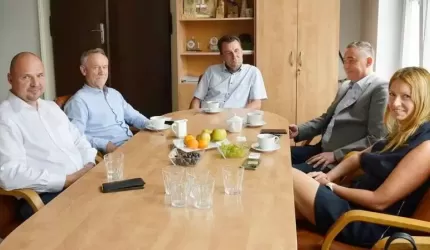 Wójt gminy Malczyce z wizytą w średzkim starostwie