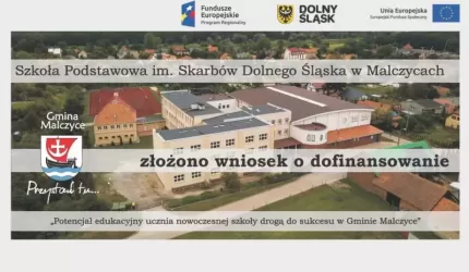 Gmina Malczyce złożyła wniosek o dofinansowanie projektu edukacyjnego