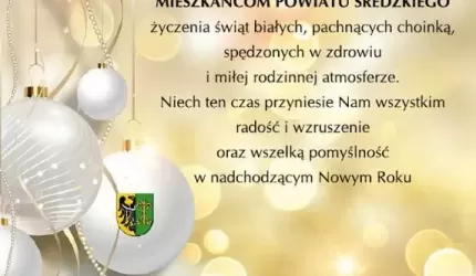 Najserdeczniejsze życzenia dla Mieszkańców Powiatu Średzkiego