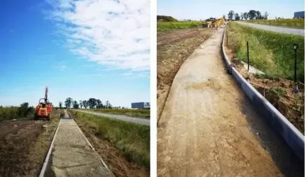 Spore postępy na budowie ścieżki rowerowej z Lutyni do Krępic