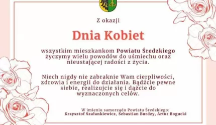 Najserdeczniejsze życzenia dla mieszkanek Powiatu Średzkiego