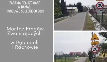 W Dębicach i Rachowie zamontowano progi zwalniające