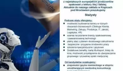 Schumacher Packaging poszukuje stażysty