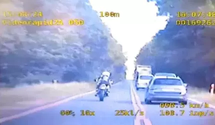 4750 zł mandatu oraz 65 punktów karnych dla lekkomyślnego motocyklisty!