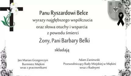 Kondolencje dla Pana Ryszarda Belki