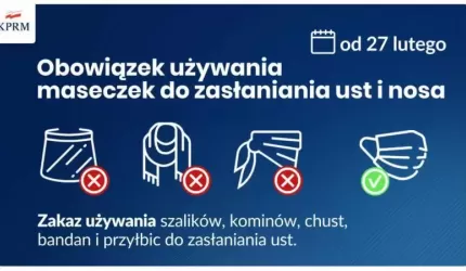 Przypominamy – od dzisiaj tylko maseczki
