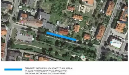Tymczasowe zamknięcie części drogi na ul. Konstytucji 3 Maja w Środzie Śląskiej