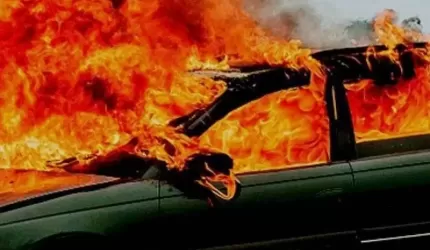 Na autostradzie palił się samochód