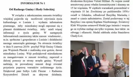 Sołectwo Lusina wydaje informator