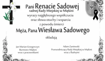 Kondolencje dla Pani Renaty Sadowej