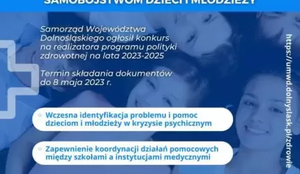Samorząd Województwa Dolnośląskiego stawia na profilaktykę zdrowia psychicznego dzieci i młodzieży