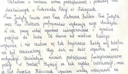 Podziękowania dla dzielnicowych Posterunku Policji w Malczycach