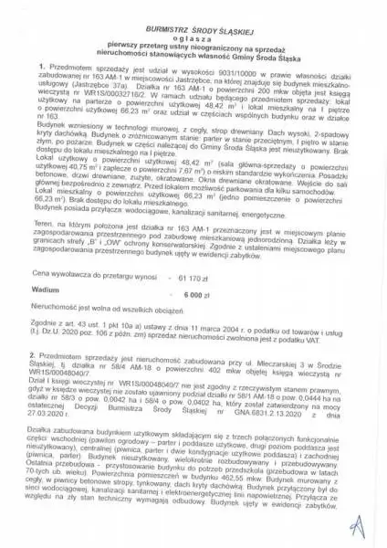 ogloszenie o i przetargu ustnym nieograniczonym 27.10.2020 1