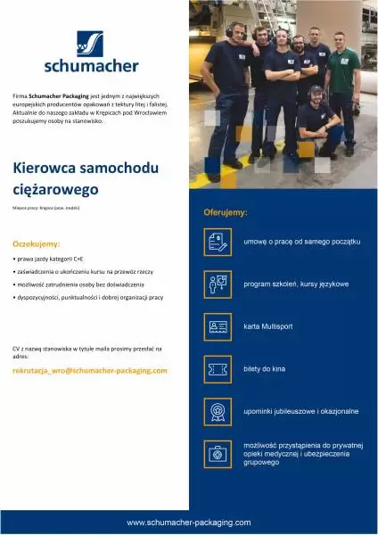 schumacher ogloszenie o prace wersja 2 kierowca 1