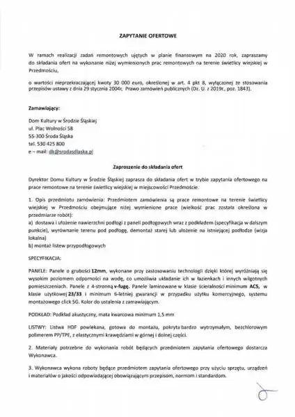 zapytanie ofertowe podloga w przedmosciu 1