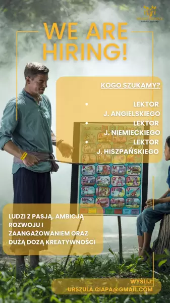 brown and white modern we are hiring instagram story