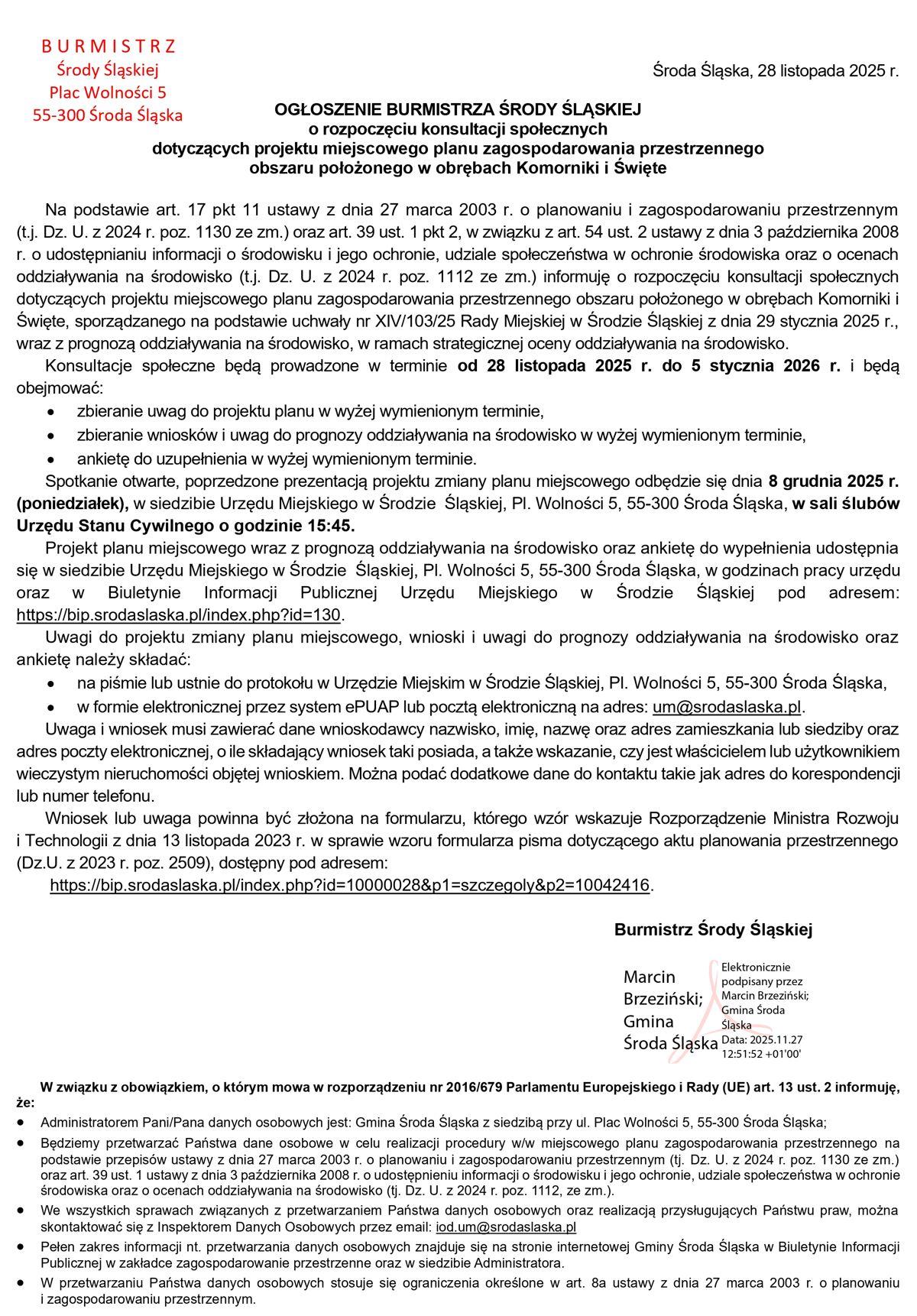 ogloszenie konsultacje