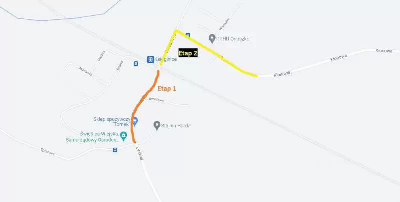 5578 ksieginice zamkniecia drogi