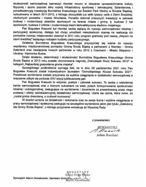 wniosek burmistrza tytul zasluzony 2