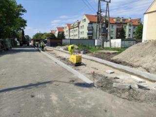 Trwają prace budowlane przy ulicy Łąkowej w Malczycach
