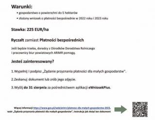 Płatność dla małych gospodarstw