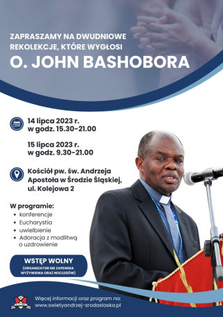 O. John Bashobora z Ugandy poprowadzi rekolekcje w kościele św. Andrzeja w Środzie Śląskiej