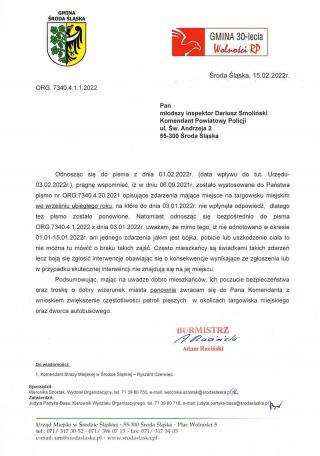 Prośba o patrole policji na targowisku miejskim
