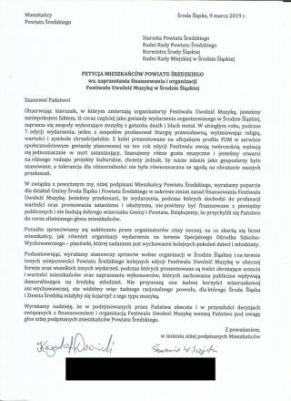 1872 podpisy pod petycją dot. Festiwalu Uwolnić Muzykę