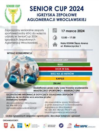 Aglomeracja Wrocławska zaprasza Seniorów z Gminy Malczyce do udziału w SeniorCup 2024