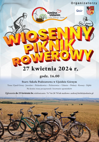 Gmina Udanin zaprasza do udziału w Wiosennym Pikniku Rowerowym!