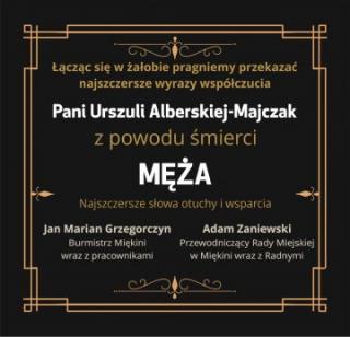 Kondolencje dla Pani Urszuli Alberskiej-Majczak