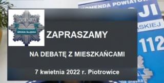 W Piotrowicach odbędzie się debata nt. bezpieczeństwa. Policja zaprasza do udziału