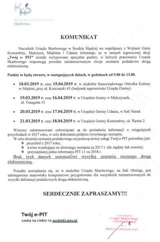 Specjalne punkty wysyłania zeznań podatkowych