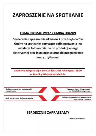 Zaproszenie dla mieszkańców gminy Udanin