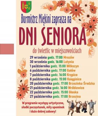 Burmistrz Miękini zaprasza na Dni Seniora