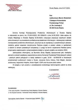 GKRPA podejmie współpracę z policją, ale konieczne nocne patrole w mieście