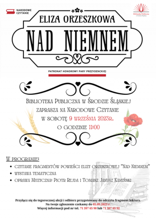 Zapraszamy do średzkiej biblioteki na Narodowe Czytanie