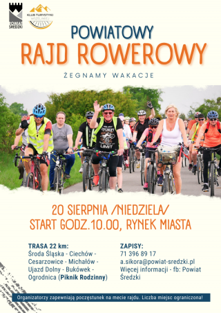 Ruszyły zapisy na Powiatowy Rajd Rowerowy “Pożegnanie wakacji”
