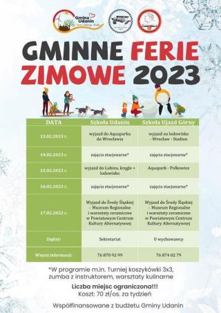 Ferie zimowe z Gminą Udanin