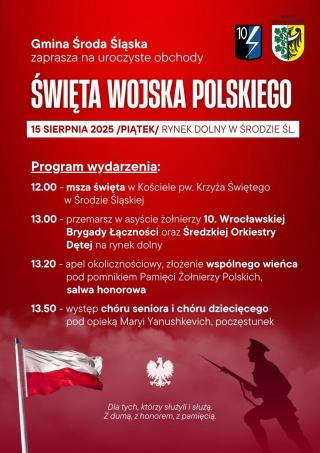 Uroczyste obchody Święta Wojska Polskiego w Środzie Śląskiej